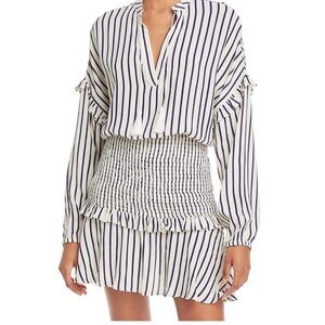 Aqua Cream and Navy Striped Mini Dress